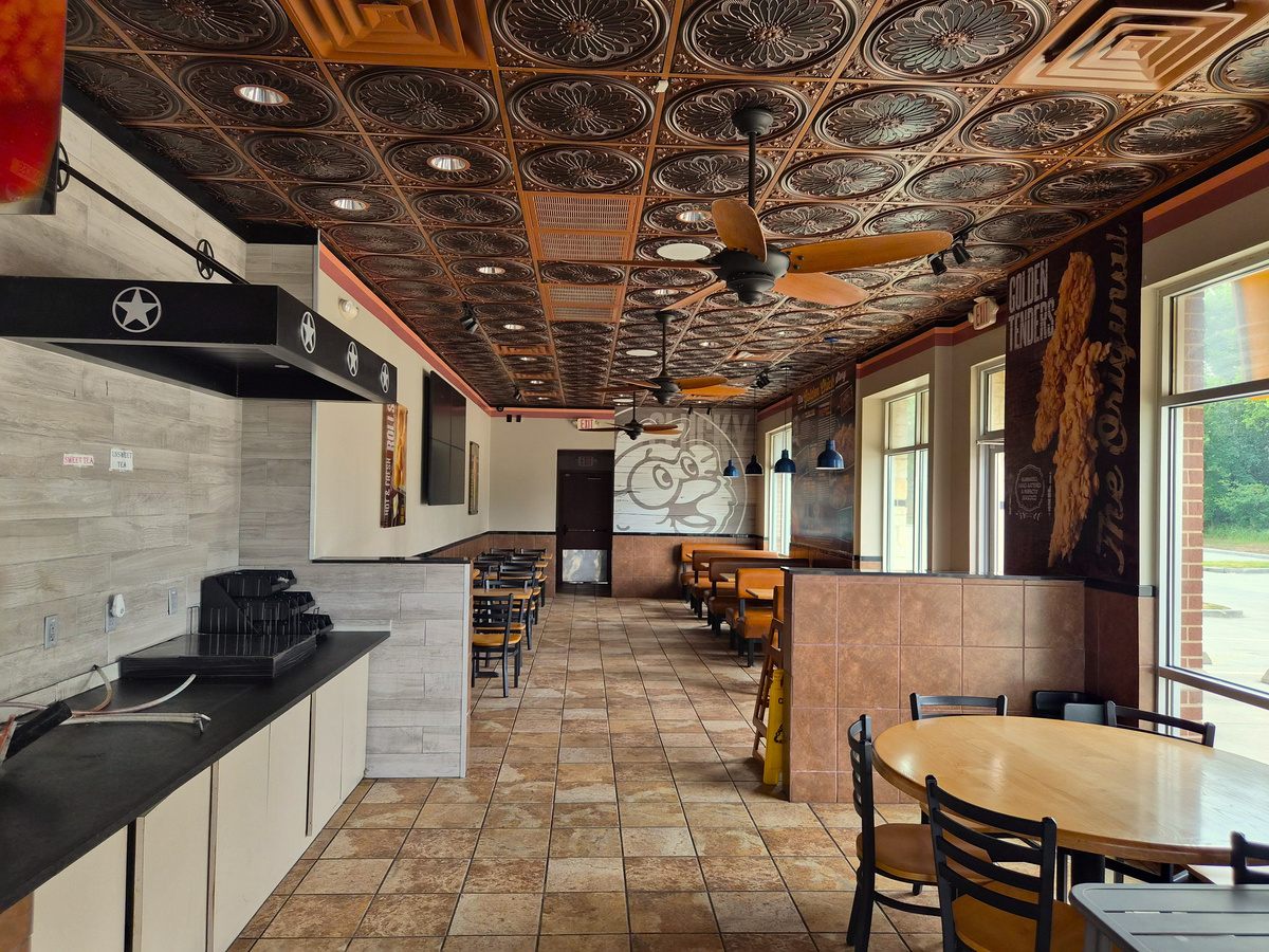 Dining room interior of the fully equipped restaurant at 708 N Industrial Blvd, Euless, TX